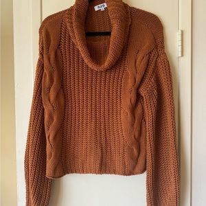 Anthropologie Cowl Neck Sweater in Burnt Orange